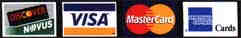 Visa, Mastercard, American Express, Discover Card Accepted